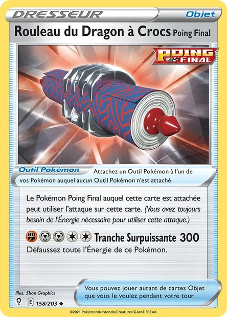 Rouleau du Dragon à Crocs Poing Final, carte Pokémon EVS 158 — extension Évolution Céleste