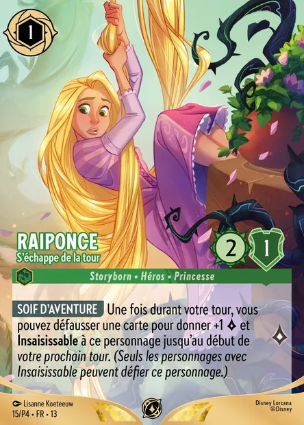 Raiponce - S'échappe de la tour, carte Disney Lorcana P4-015 — extension P4