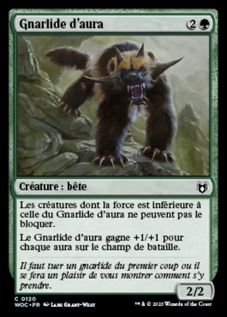 Gnarlide d'aura, carte Magic WOC 120 — extension Wilds of Eldraine Commander