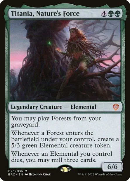Titania, Nature's Force, Magic card BRC 25 — The Brothers' War Commander set