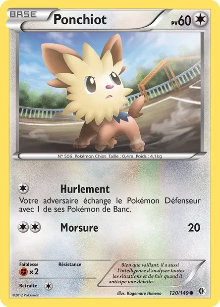 Ponchiot, carte Pokémon BCR 120 — extension Frontières Franchies