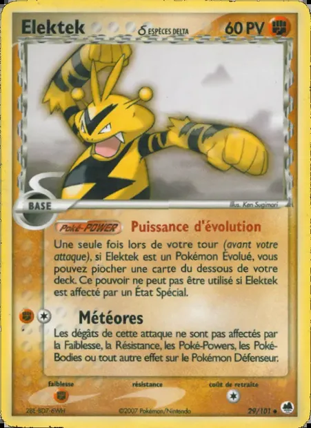 Elektek δ, carte Pokémon DF 29 — extension EX Île des Dragons