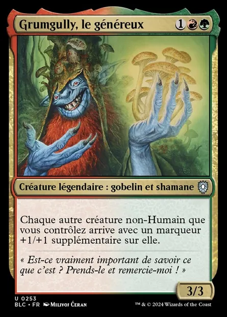 Grumgully, le généreux, carte Magic BLC 253 — extension Bloomburrow Commander