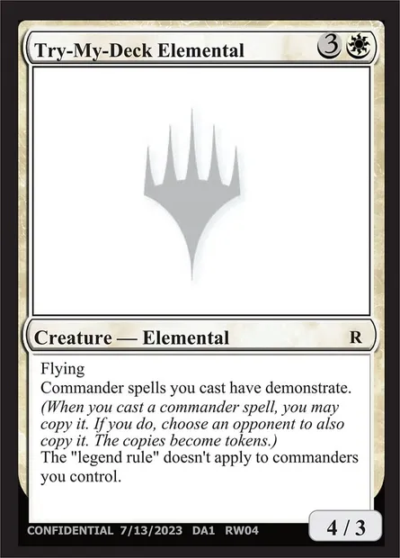 Try-My-Deck Elemental, Magic card UNK RW04f — Unknown Event set