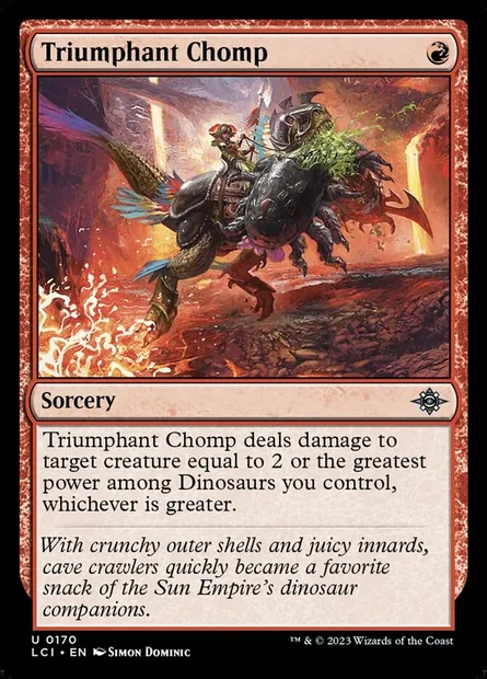 Triumphant Chomp, Magic card LCI 170 — The Lost Caverns of Ixalan set