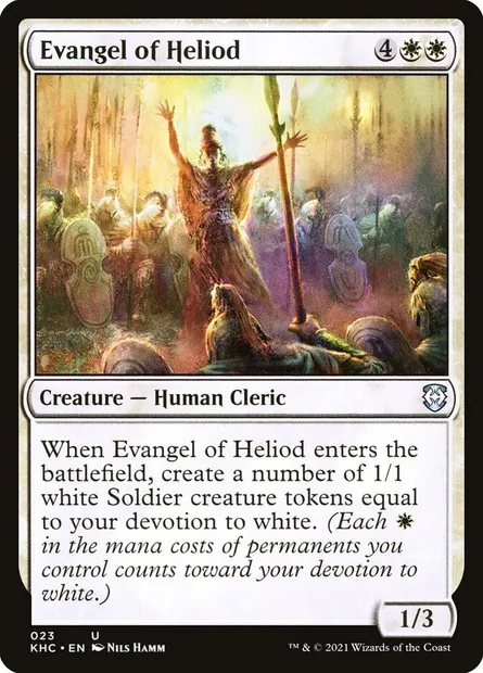 Evangel of Heliod, Magic card KHC 23 — Kaldheim Commander set