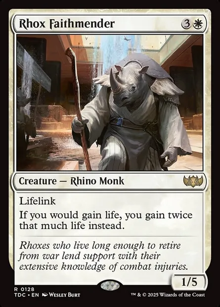 Rhox Faithmender, Magic card TDC 128 — Tarkir: Dragonstorm Commander set