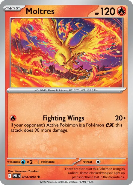 Moltres, Pokémon card PFL 014 — Phantasmal Flames set