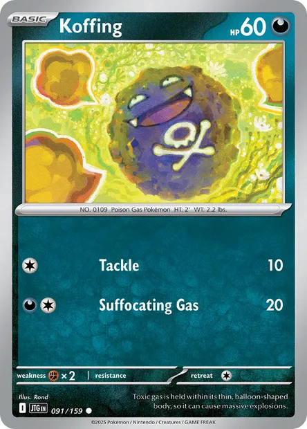 Koffing, Pokémon card JTG 091 — Journey Together set
