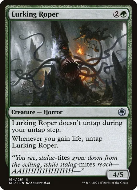 Lurking Roper, Magic card AFR 194 — Adventures in the Forgotten Realms set