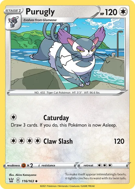 Purugly, Pokémon card BST 116 — Battle Styles set