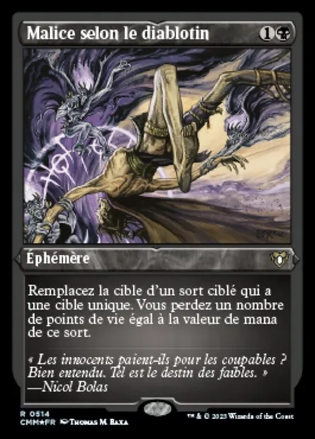 Malice selon le diablotin, carte Magic CMM 514 — extension Commander Masters