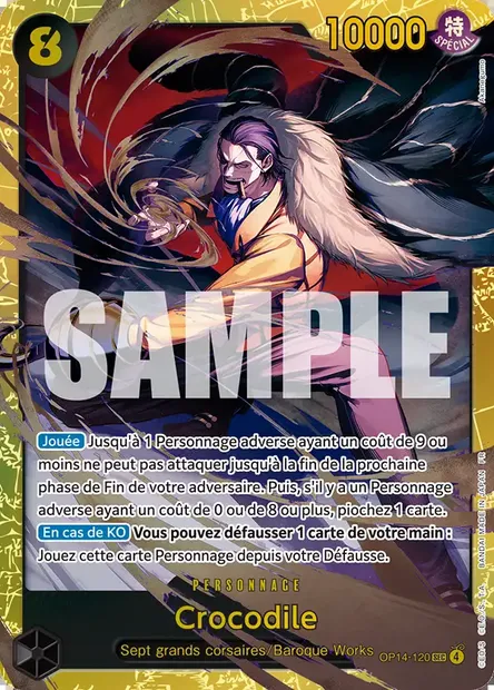 Crocodile, carte One Piece OP14-120 — extension LES SEPT DE LA MER D'AZUR