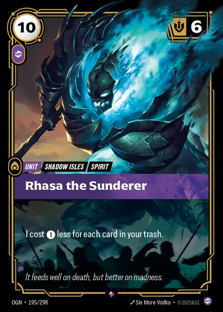 Rhasa the Sunderer, carte Riftbound OGN 195 — extension Origins