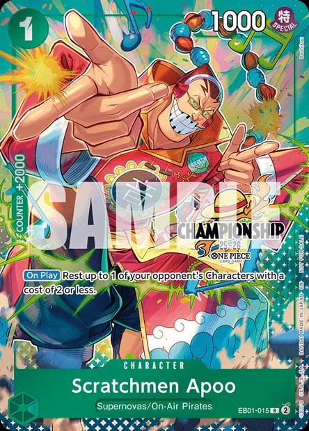 Scratchmen Apoo, One Piece card EB01-015 — MEMORIAL COLLECTION set