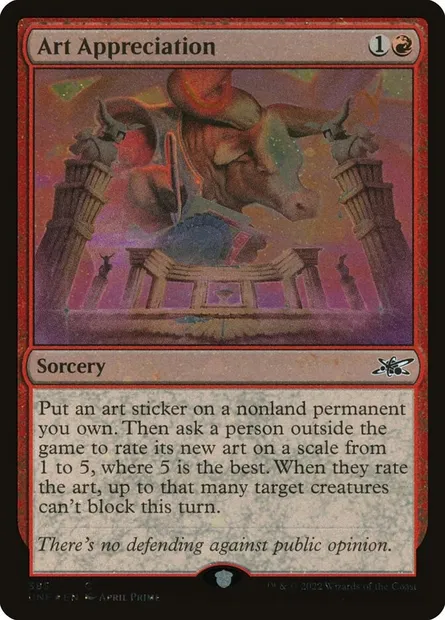 Art Appreciation, Magic card UNF 385 — Unfinity set
