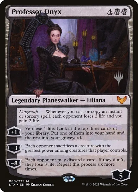 Professeur Onyx, carte Magic PSTX 83p — extension Strixhaven: School of Mages Promos