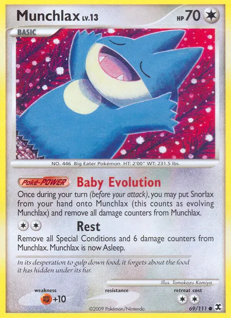 Munchlax, Pokémon card RR 69 — Rising Rivals set
