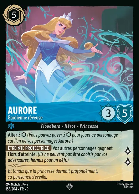 Aurore - Gardienne rêveuse, carte Disney Lorcana CH9-153 — extension Fabuleux