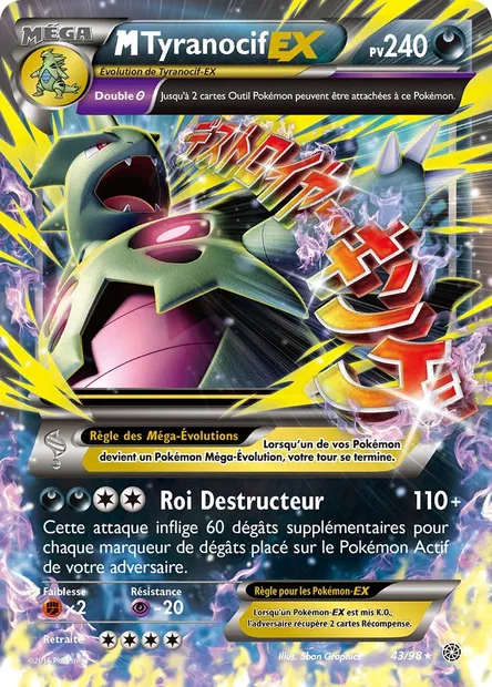 M-Tyranocif EX, carte Pokémon AOR 43 — extension Origines Antiques