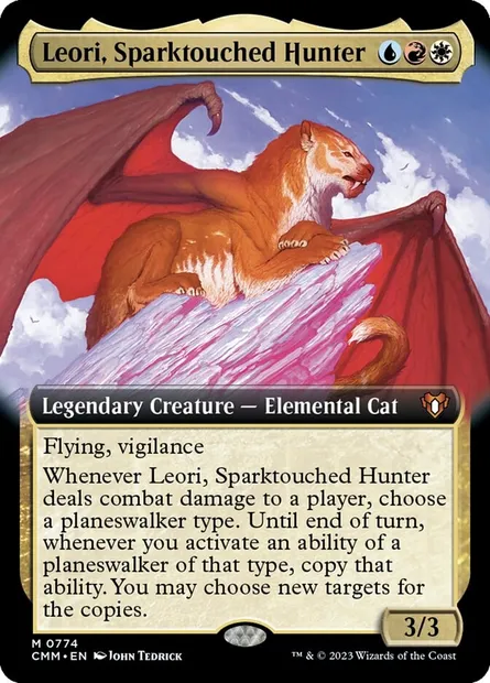 Leori, Sparktouched Hunter, Magic card CMM 774 — Commander Masters set