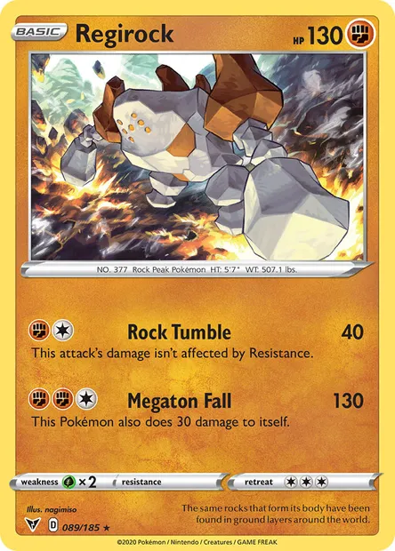 Regirock, Pokémon card VIV 89 — Vivid Voltage set