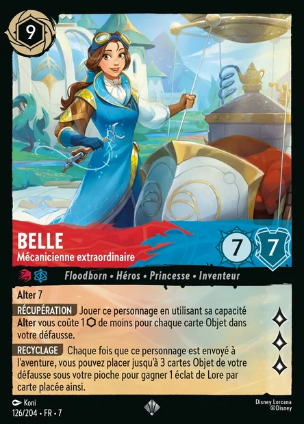Belle - Mécanicienne extraordinaire, carte Disney Lorcana CH7-126 — extension L'île d'Archazia