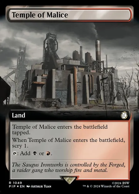 Temple de la malice, carte Magic PIP 1049 — extension Fallout