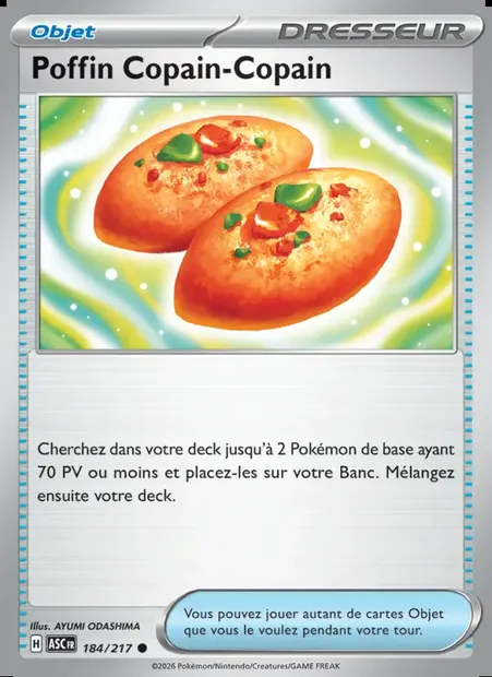 Poffin Copain-Copain, carte Pokémon ASC 184 — extension Héros Transcendants