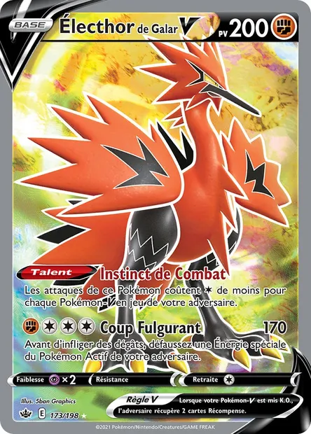 Électhor de Galar V, carte Pokémon CRE 173 — extension Règne de Glace