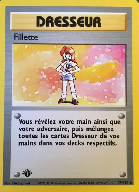 Fillette, carte Pokémon BS 75 — extension Set de Base