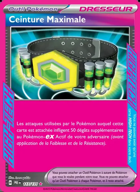 Ceinture Maximale, carte Pokémon PRE 117 — extension Évolutions Prismatiques