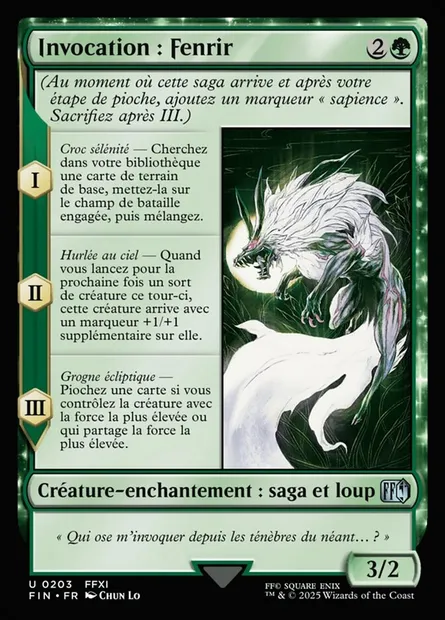 Invocation : Fenrir, carte Magic FIN 203 — extension Final Fantasy