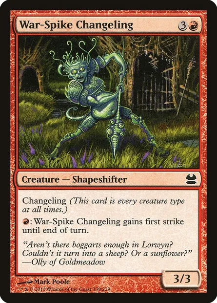 War-Spike Changeling, Magic card MMA 139 — Modern Masters set