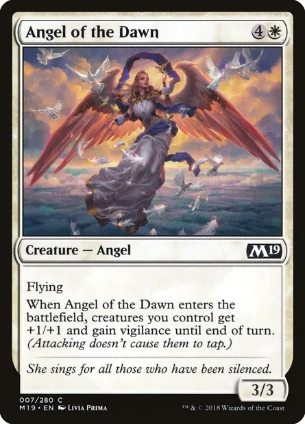 Angel of the Dawn, Magic card M19 7 — Core Set 2019 set