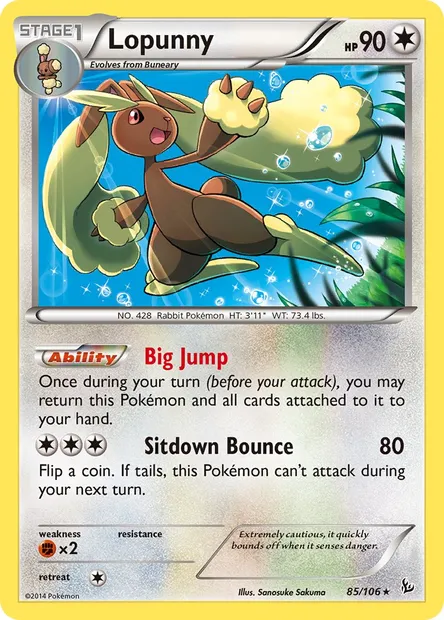 Lopunny, Pokémon card FLF 85 — Flashfire set
