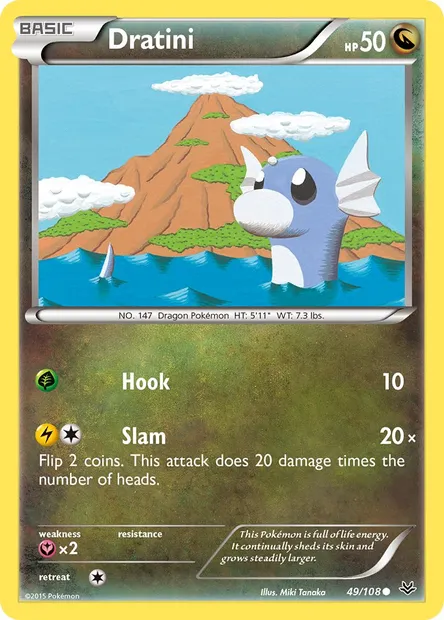 Dratini, Pokémon card ROS 49 — Roaring Skies set