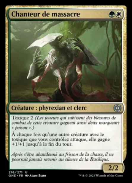 Chanteur de massacre, carte Magic ONE 216 — extension Tous Phyrexians