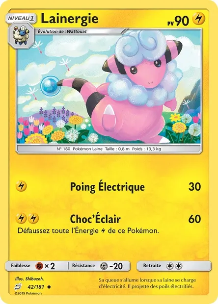 Lainergie, carte Pokémon TEU 42 — extension Duo de Choc