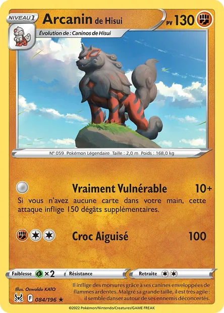 Arcanin de Hisui, carte Pokémon LOR 084 — extension Origine Perdue