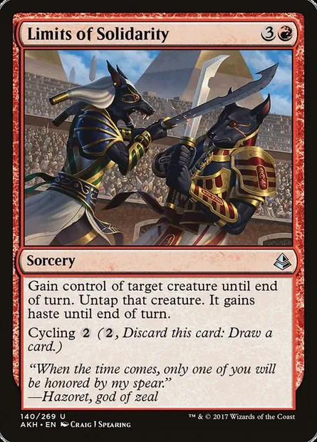 Limits of Solidarity, Magic card AKH 140 — Amonkhet set