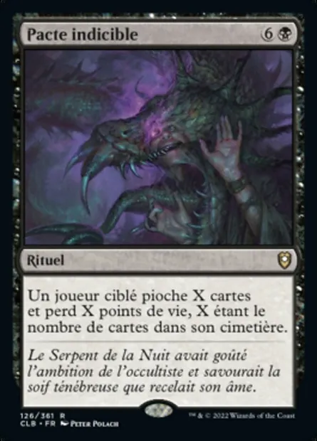 Pacte indicible, carte Magic CLB 126 — extension Commander Légendes : la bataille de la Porte de Baldur