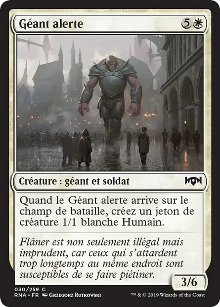 Géant alerte, carte Magic RNA 30 — extension L'allégeance de Ravnica