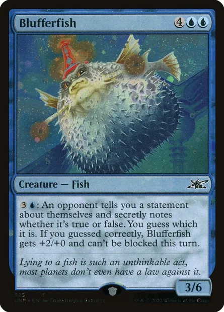 Blufferfish, carte Magic UNF 325 — extension Unfinity