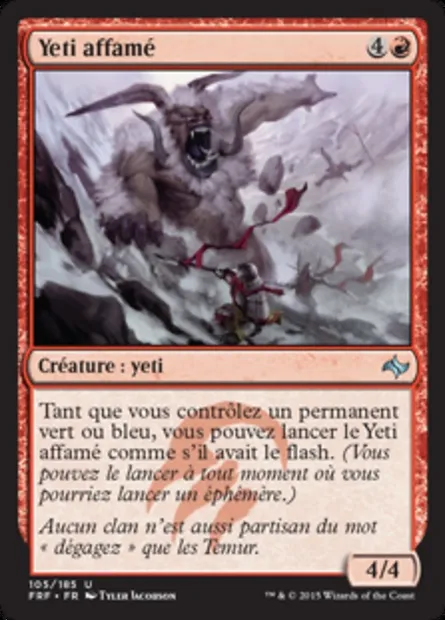 Yeti affamé, carte Magic FRF 105 — extension Destin reforgé