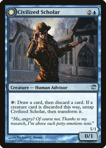 Civilized Scholar // Homicidal Brute, Magic card ISD 47 — Innistrad set