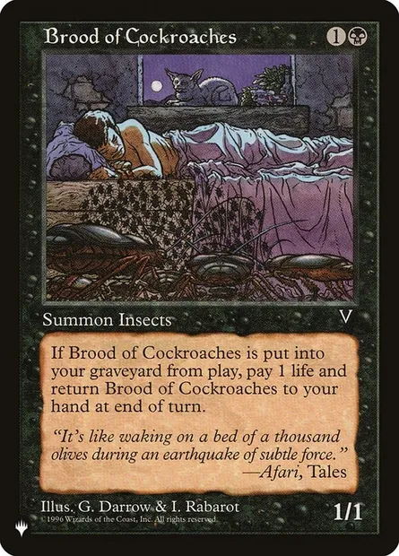 Couvain de cafards, carte Magic PLST VIS-53 — extension The List
