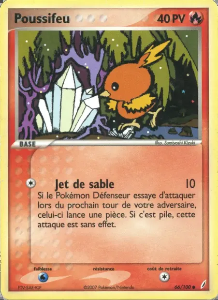 Poussifeu, carte Pokémon CG 66 — extension EX Gardiens de Cristal