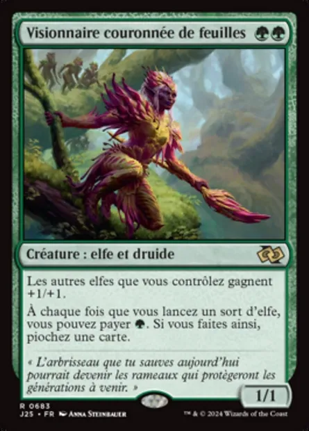 Visionnaire couronnée de feuilles, carte Magic J25 683 — extension Foundations Jumpstart