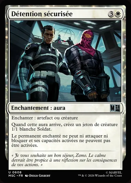 Détention sécurisée, carte Magic MSC 608 — extension Marvel Super Heroes Commander